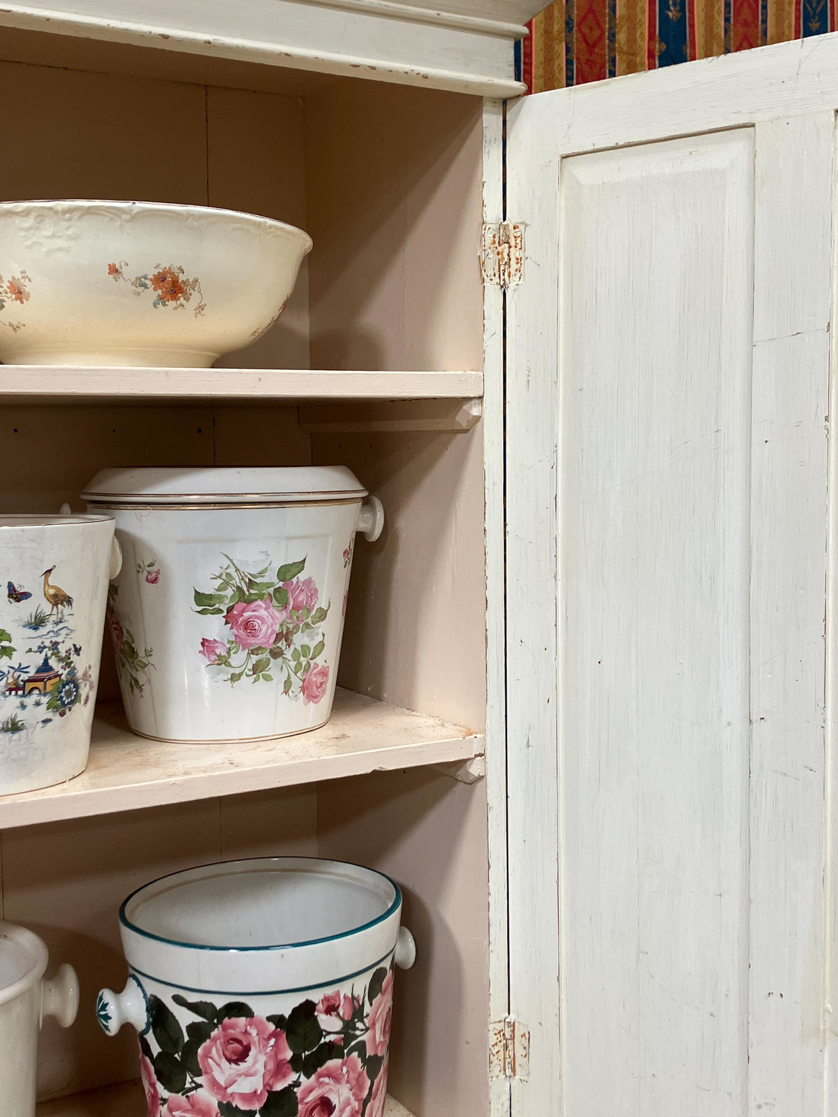 A Mid 19th Century Painted Pine Housekeepers Cupboard