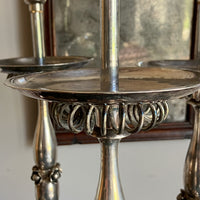 Early 20th Century Silver Pricket Candlesticks, now lamps