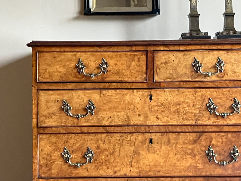 A George II Burr Oak Chest of Drawers