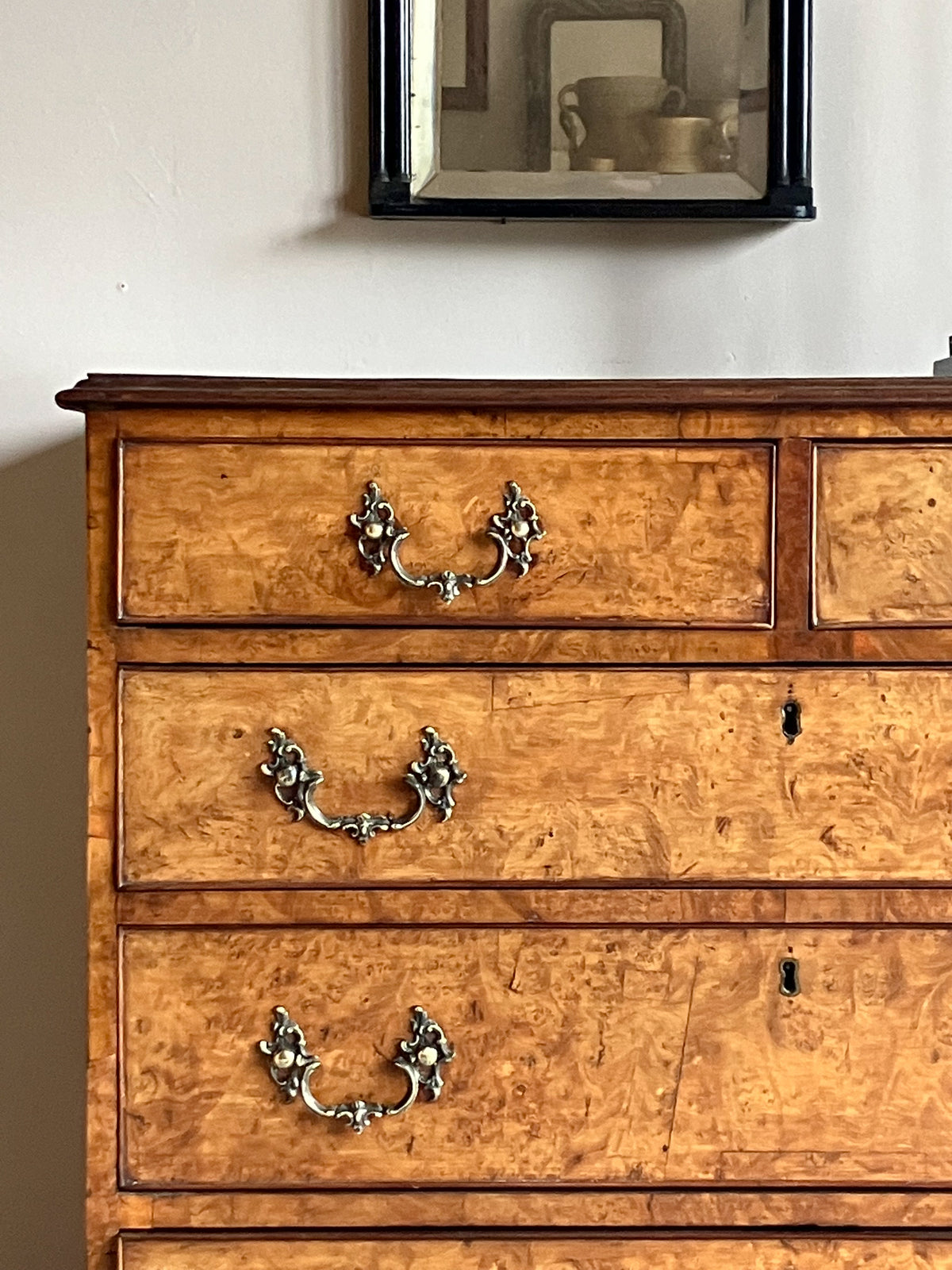 A George II Burr Oak Chest of Drawers