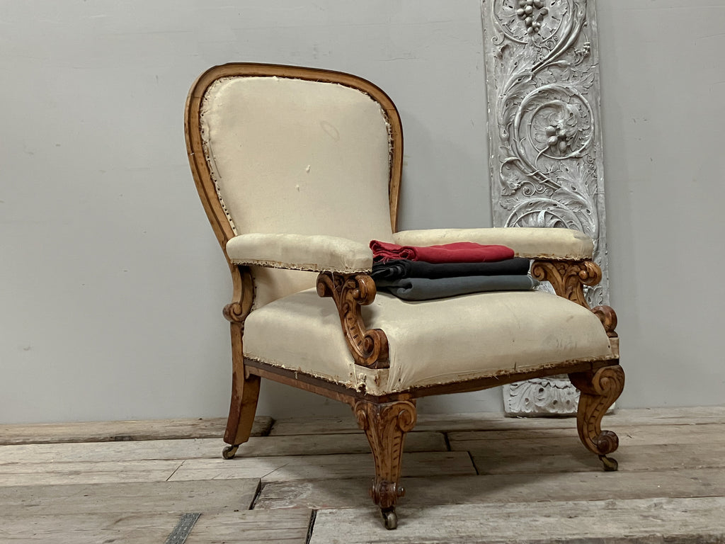 A Mid 19th Century Satin Birch Library Chair