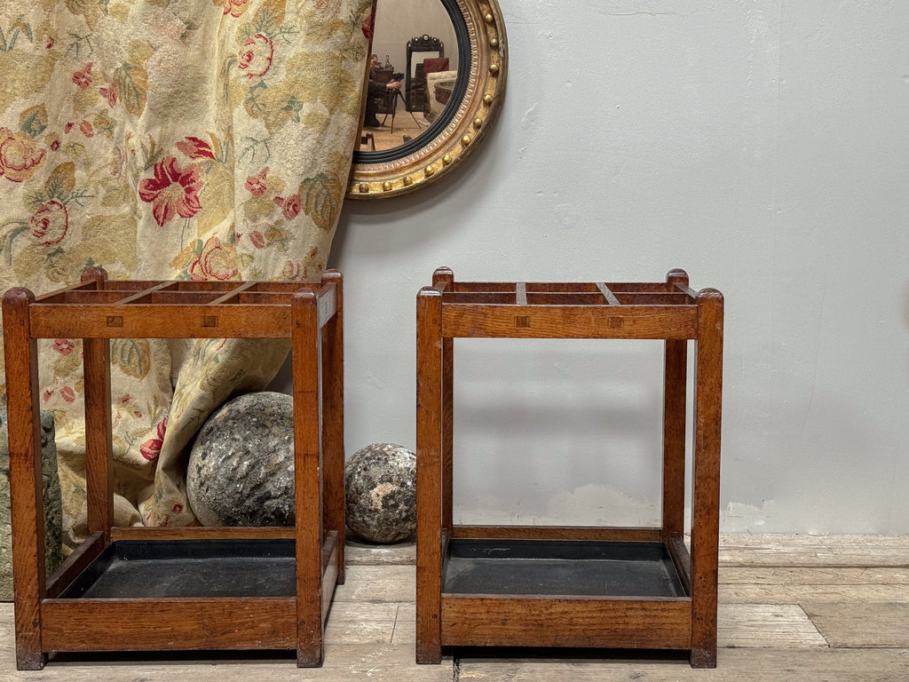 A Pair of Mid 19th Century Oak Stick Stands