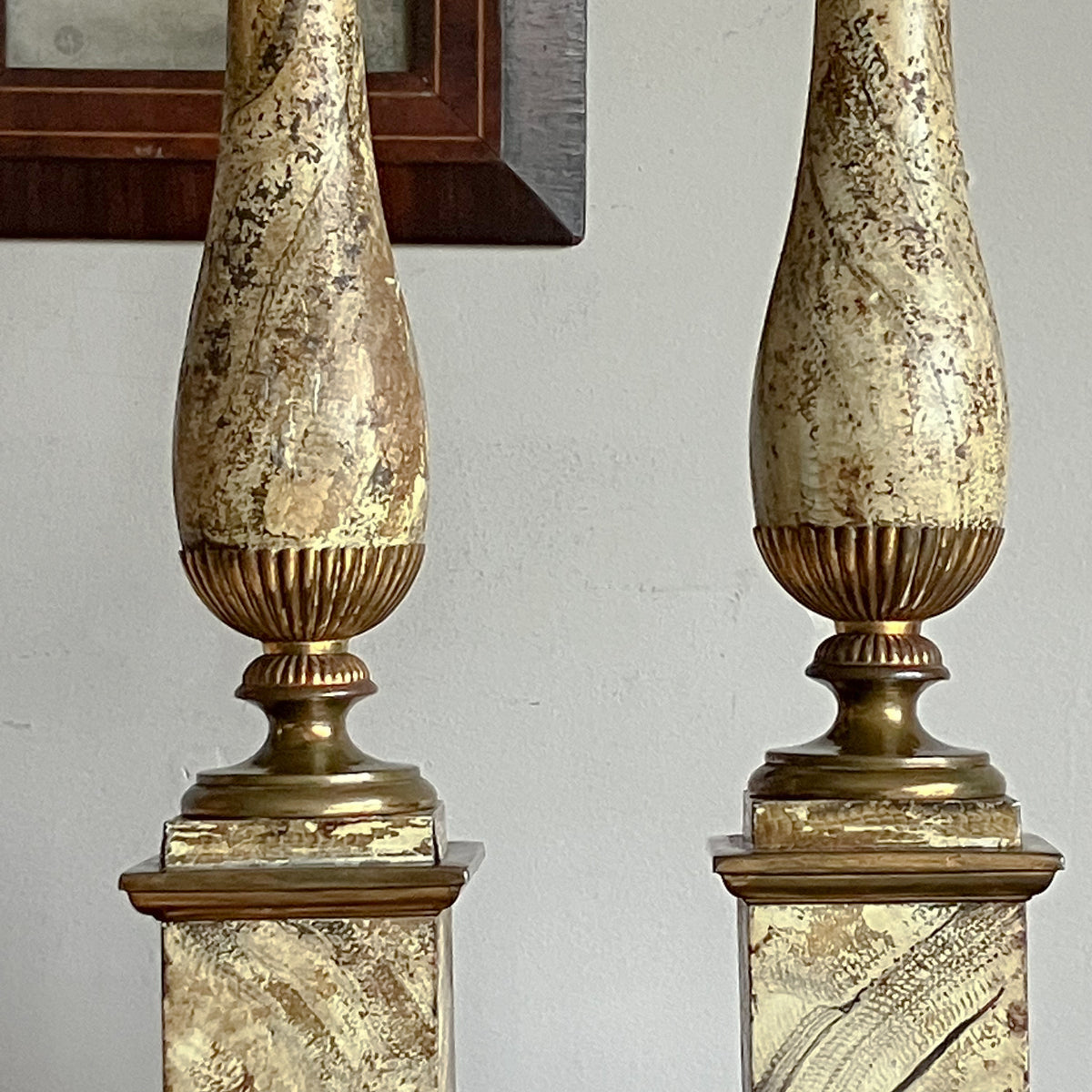 A Pair of Mid 19th Century Italian Toleware Lamps