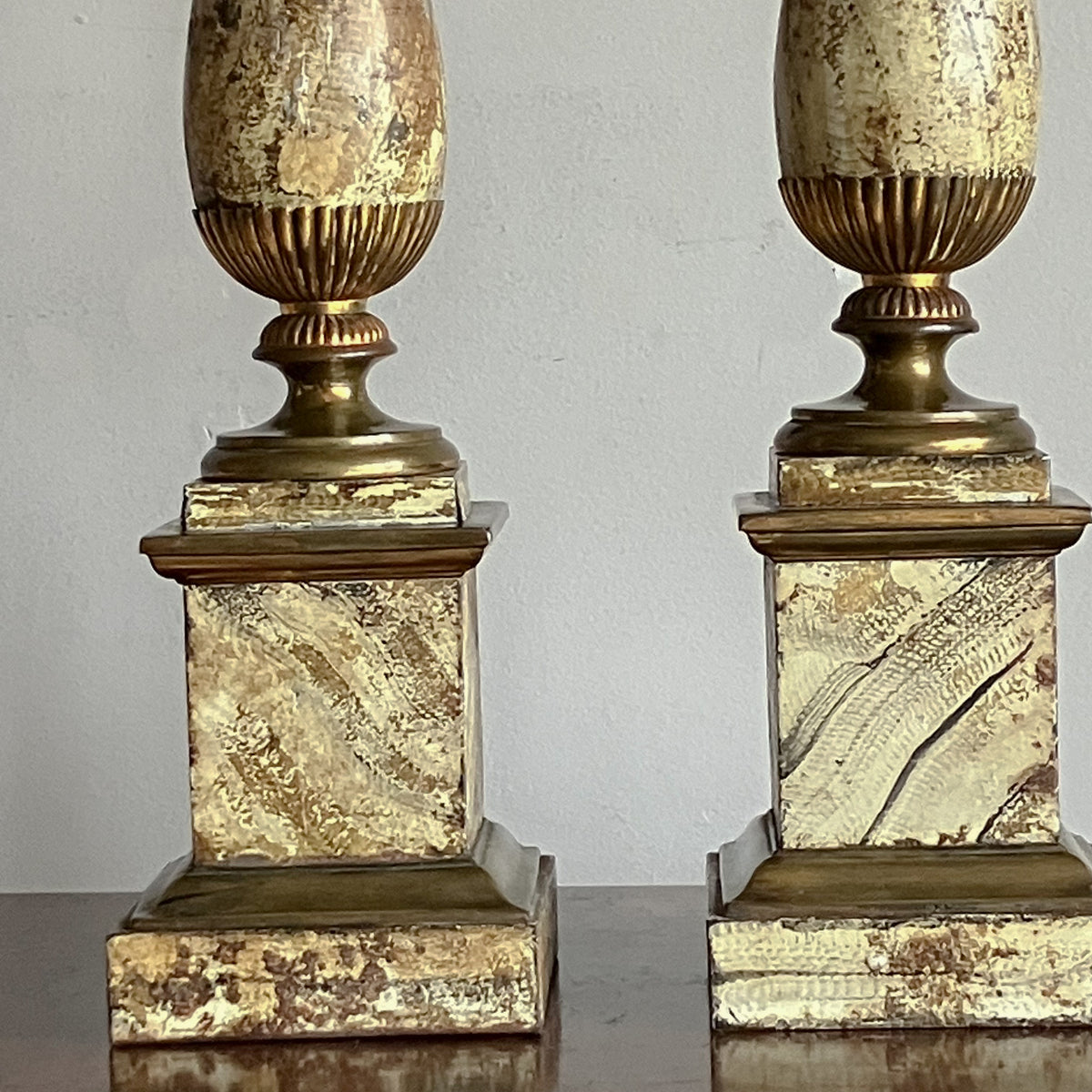 A Pair of Mid 19th Century Italian Toleware Lamps