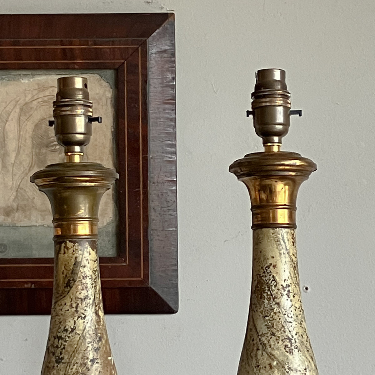 A Pair of Mid 19th Century Italian Toleware Lamps