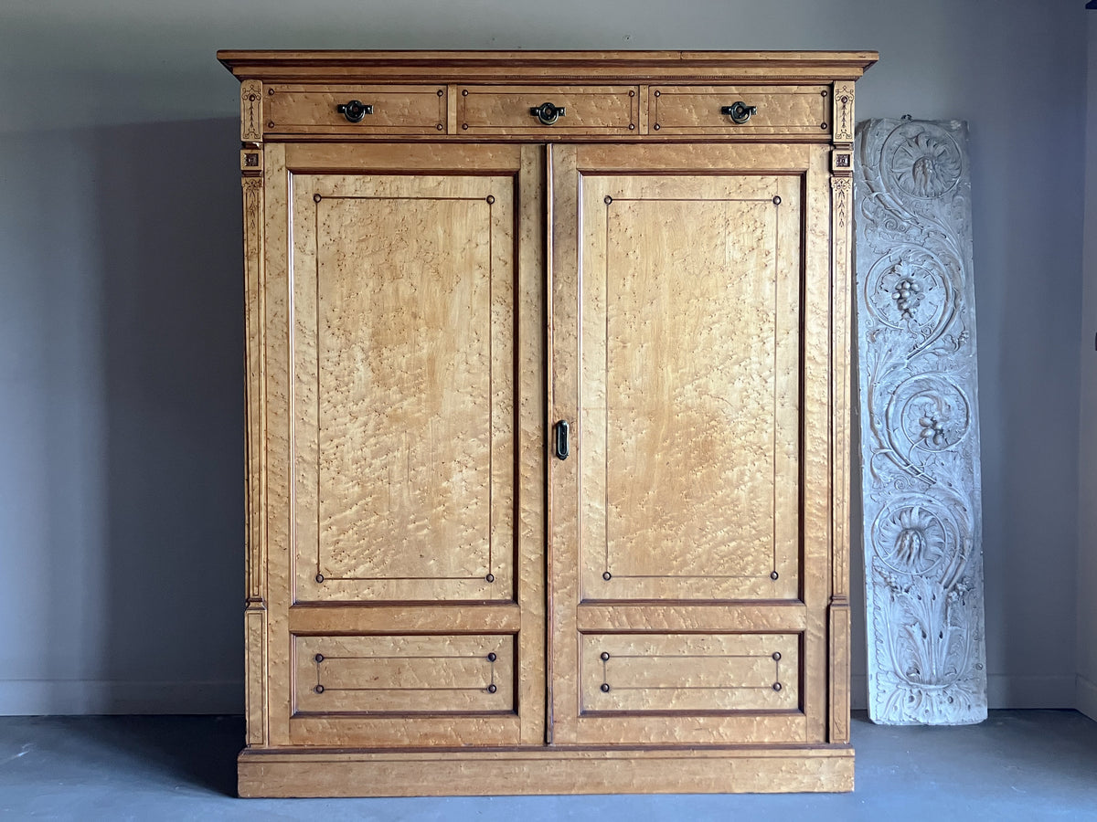 A Late 19th Century Birds Eye Maple Wardrobe by Gillows