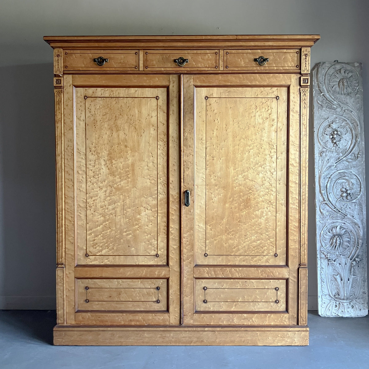 A Late 19th Century Birds Eye Maple Wardrobe by Gillows