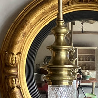 A Large 19th Century Brass and Glass Library Light