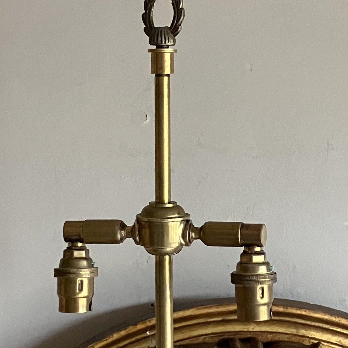 A Large 19th Century Brass and Glass Library Light