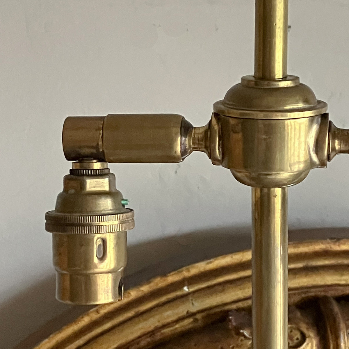 A Large 19th Century Brass and Glass Library Light