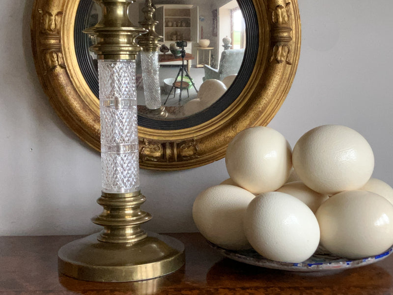 A Large 19th Century Brass and Glass Library Light