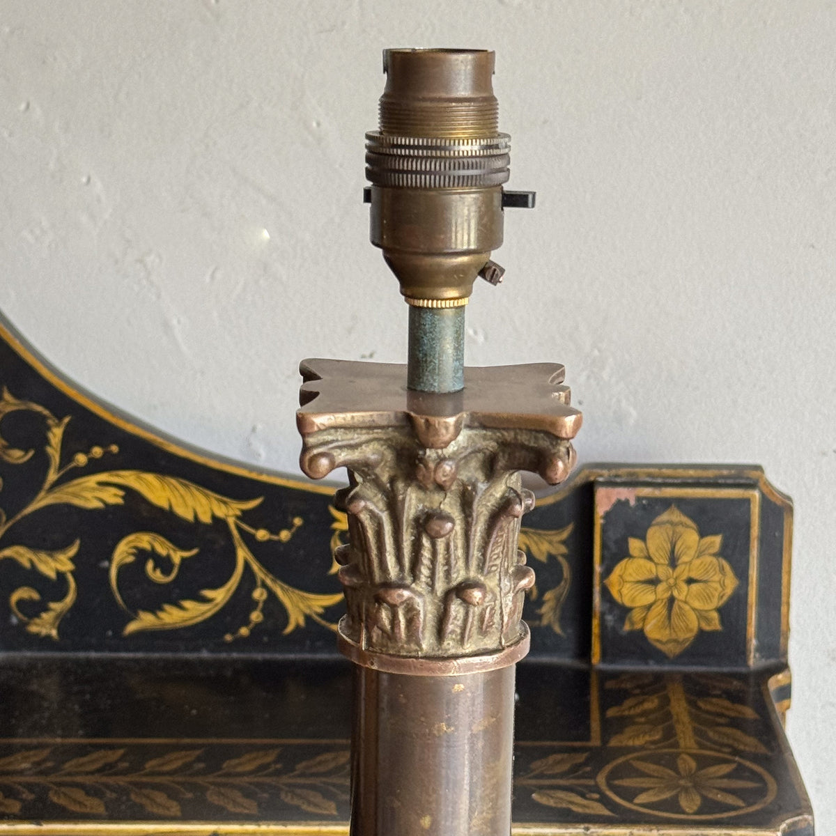 A 19th Century Brass Column Lamp