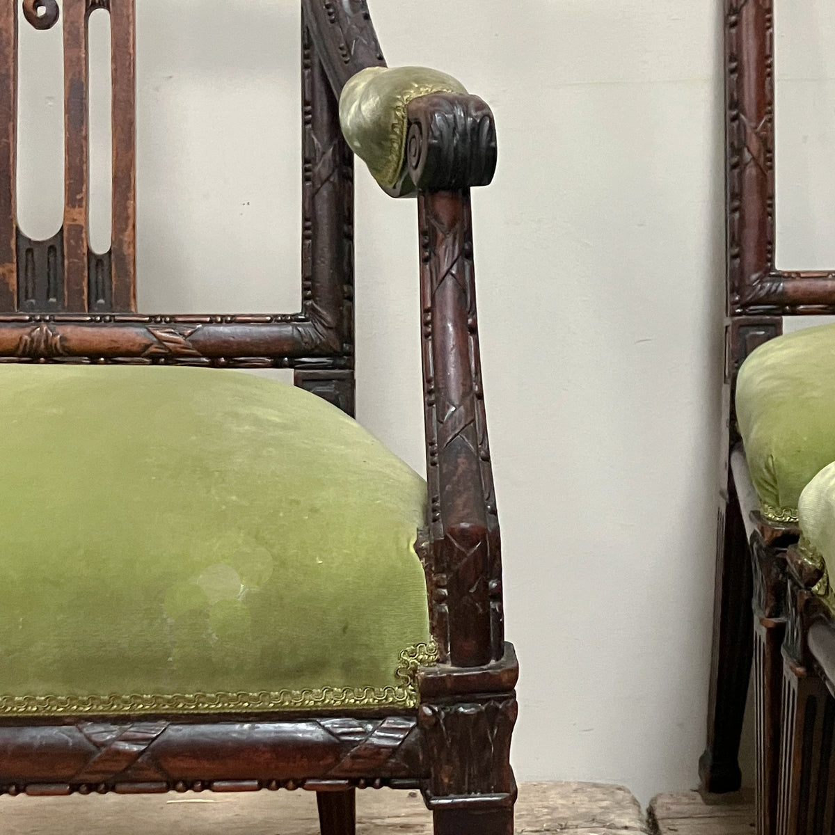 A Set of Six 18th Century Continental Mahogany Chairs