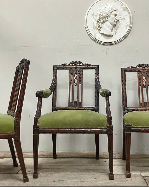 A Set of Six 18th Century Continental Mahogany Chairs