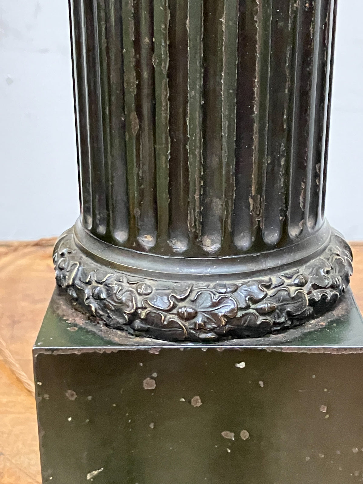 A Pair of 19th Century French Bronze Patinated Tole Lamps