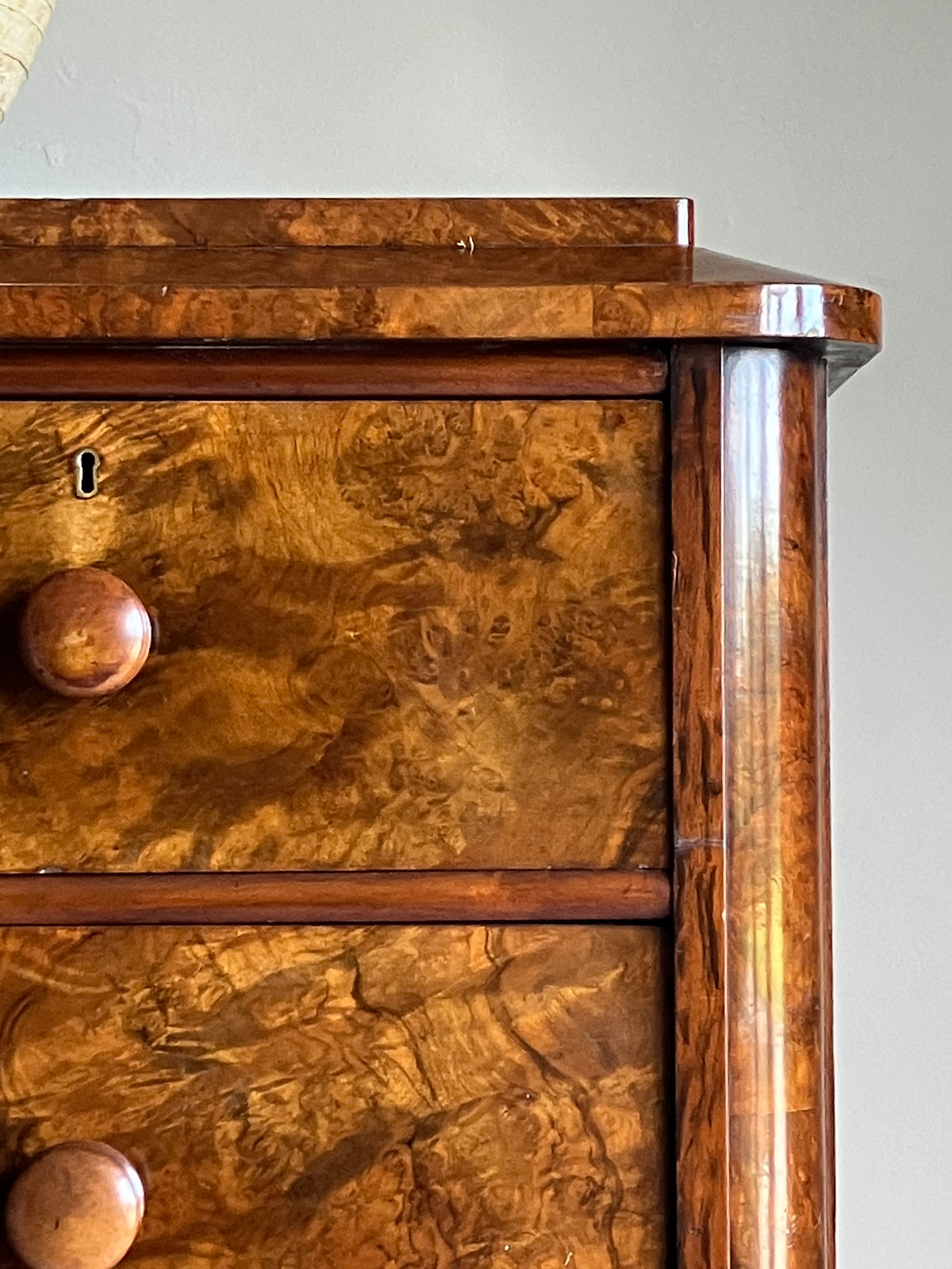 A Late 19th Century Walnut Veneered Chest of Drawers