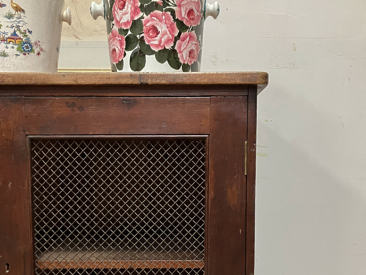 A 19th Century Pine Grill Fronted Cabinet