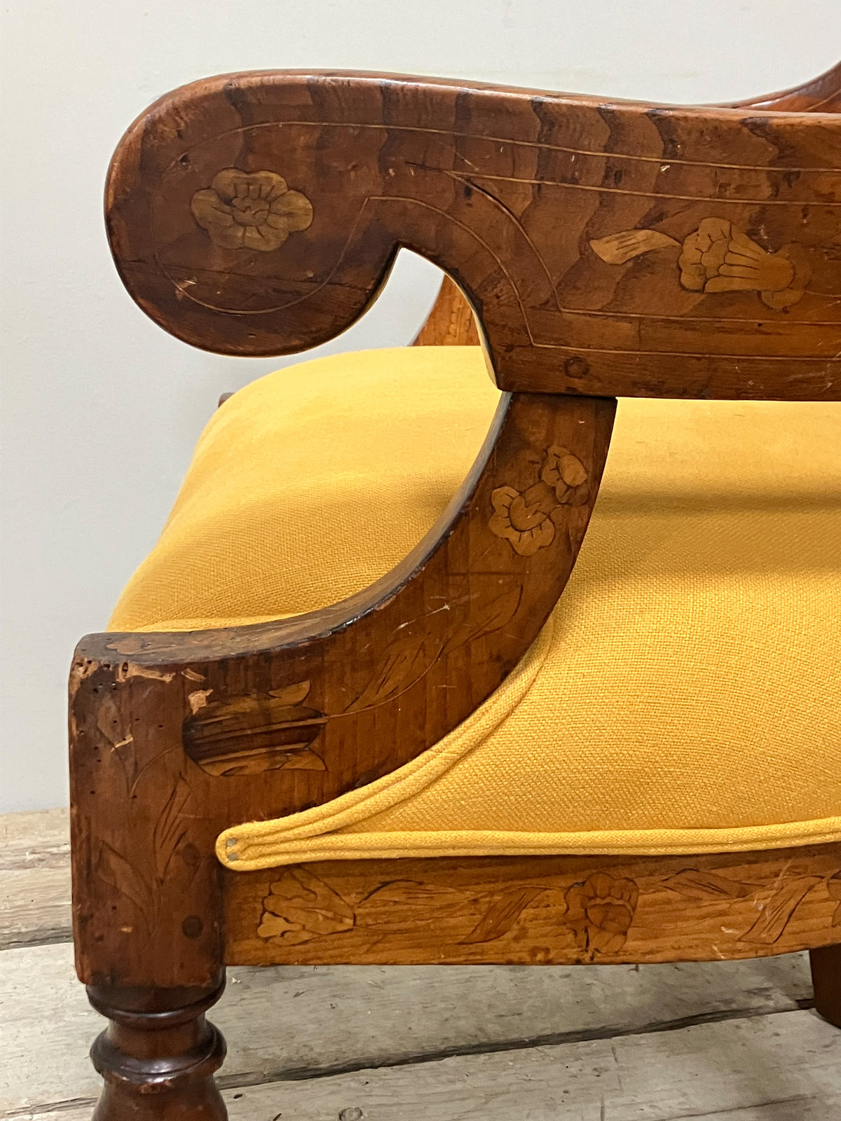 A 19th Century Dutch Inlaid Desk Chair