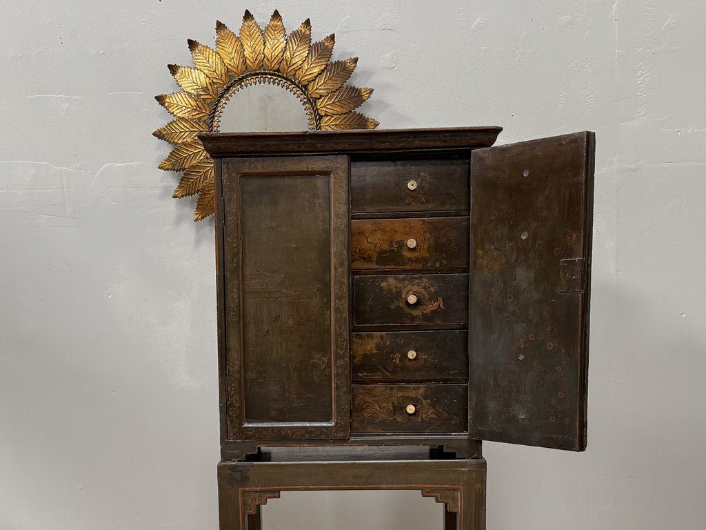 A Smaller 19th Century & Later Lacquered Chest on Stand