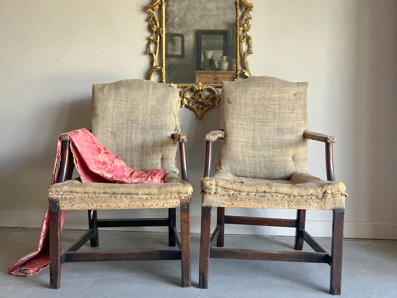 A Pair of George III Gainsborough Chairs