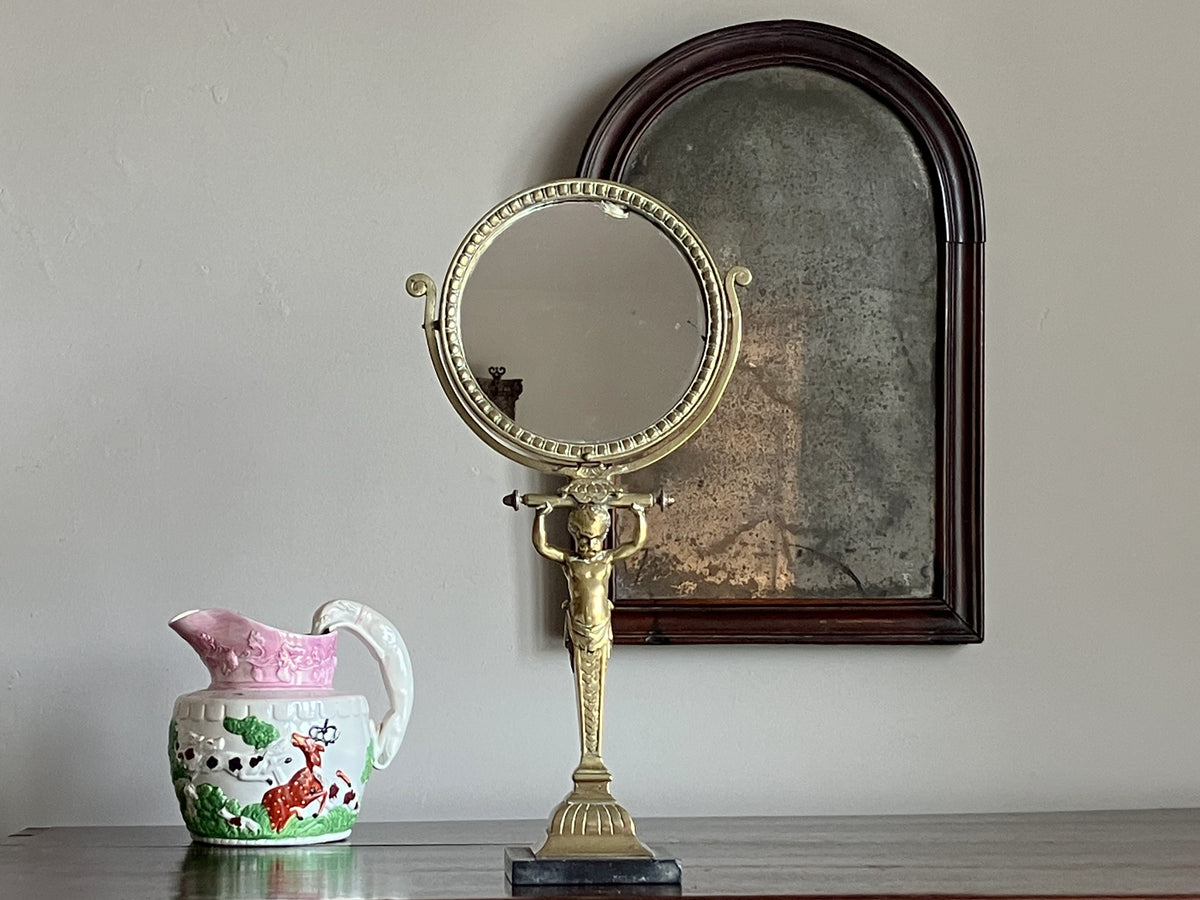 A George III Brass Shaving Mirror