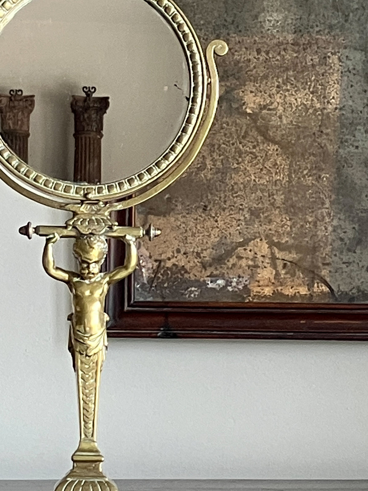 A George III Brass Shaving Mirror