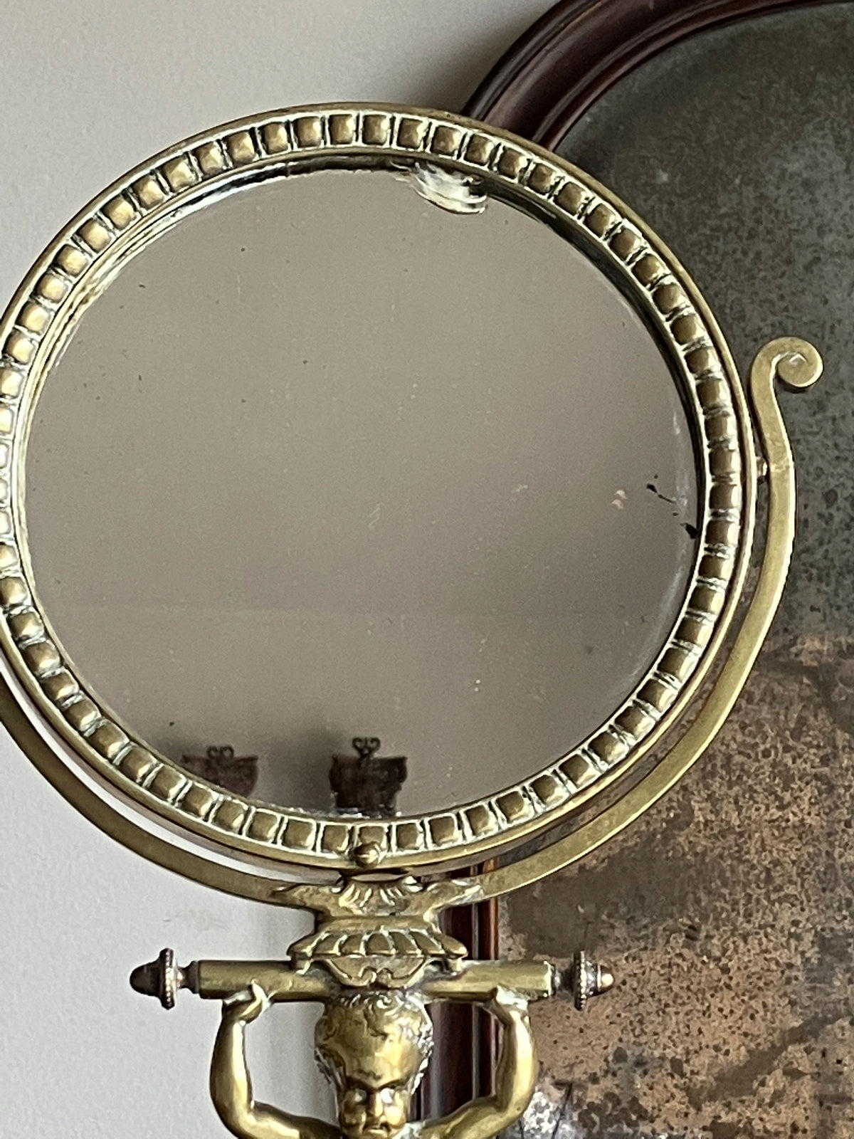 A George III Brass Shaving Mirror