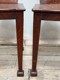 A Pair 0f Regency Oak Hall Chairs