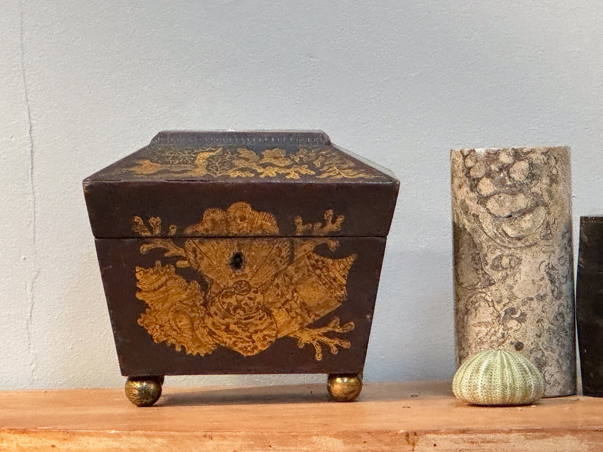 A Regency Painted Tea Caddy