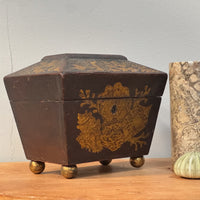 A Regency Painted Tea Caddy