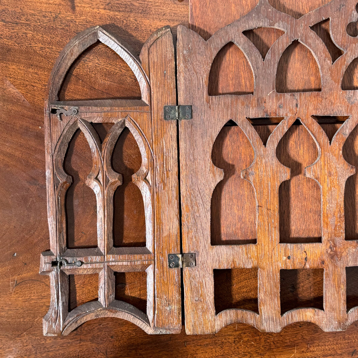 A Little Set of 19th Century Folding Gothic Shelves