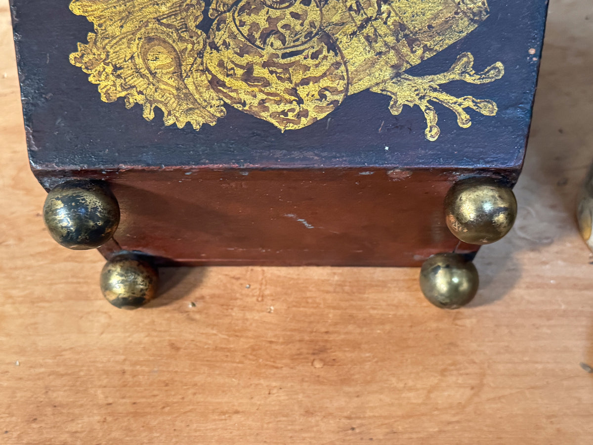 A Regency Painted Tea Caddy