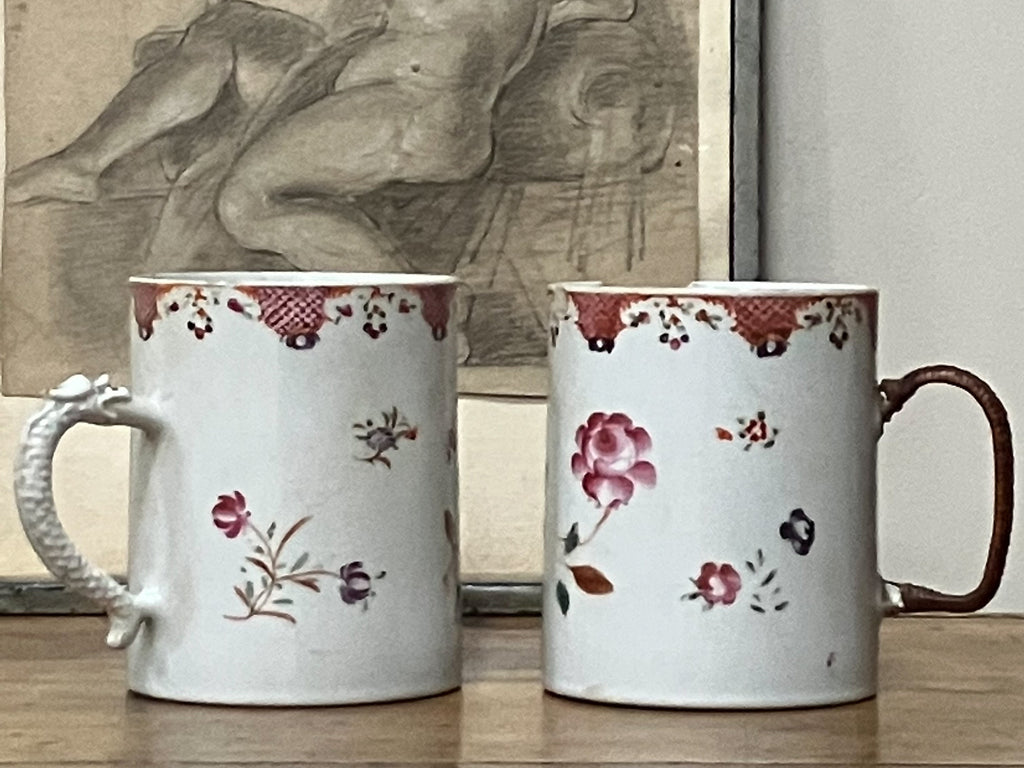 Two Qainlong Period Famille Rose Porcelain Mugs