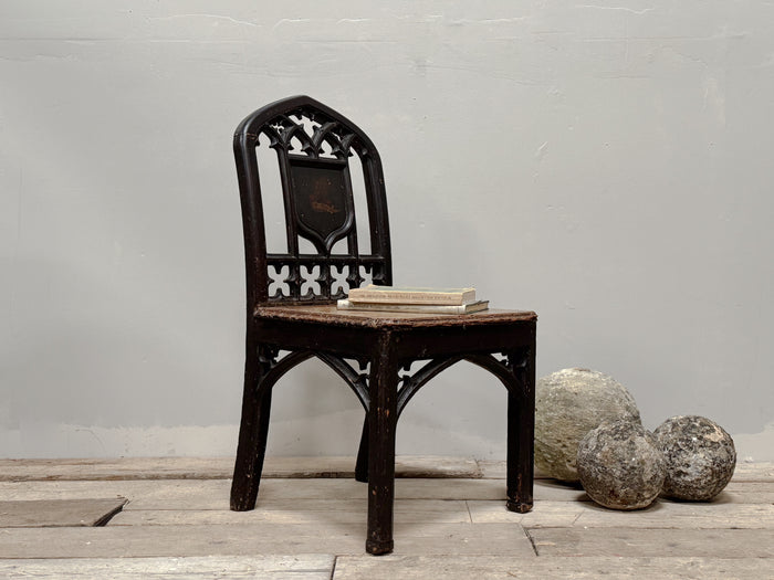 A Mid 19th Century Gothic Hall Chair attributed to E W Pugin