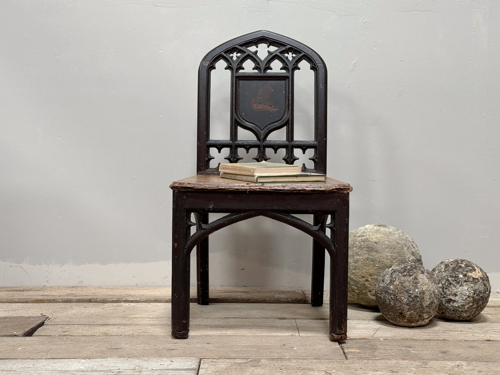 A Mid 19th Century Gothic Hall Chair attributed to E W Pugin