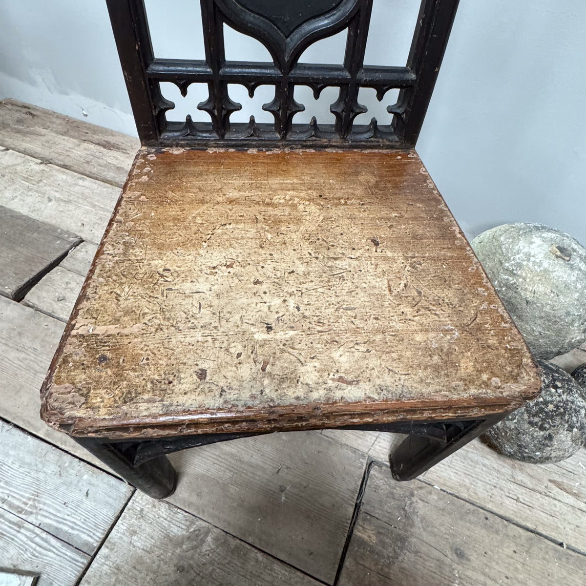 A Mid 19th Century Gothic Hall Chair attributed to E W Pugin