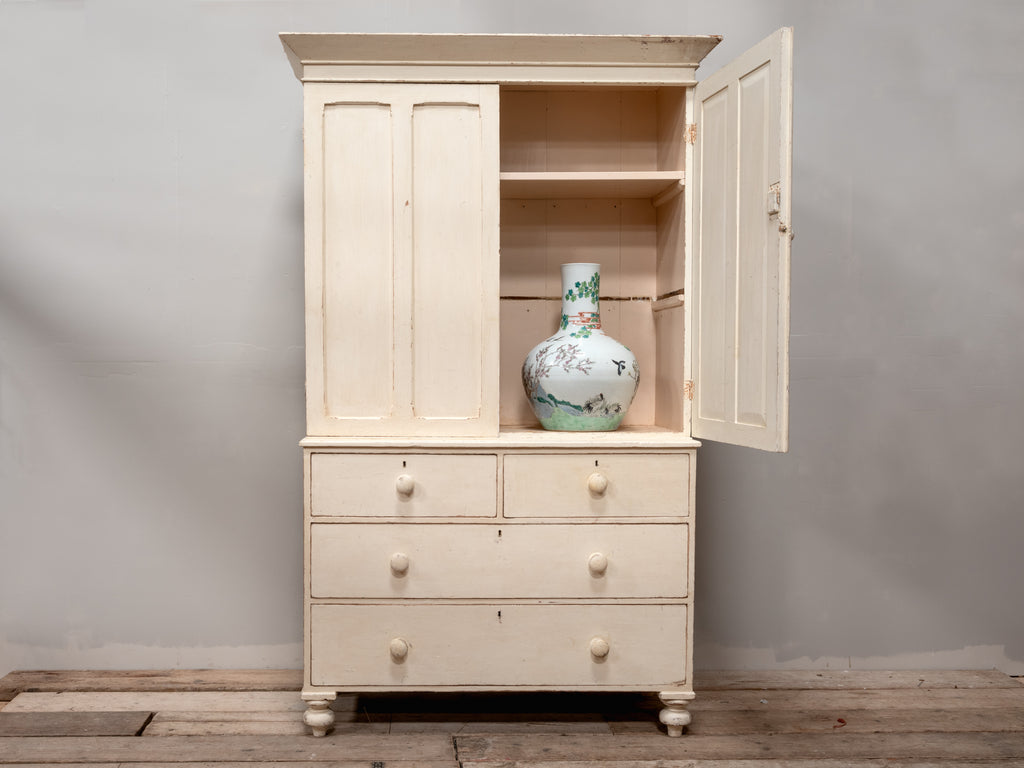 A Mid 19th Century Painted Pine Housekeepers Cupboard