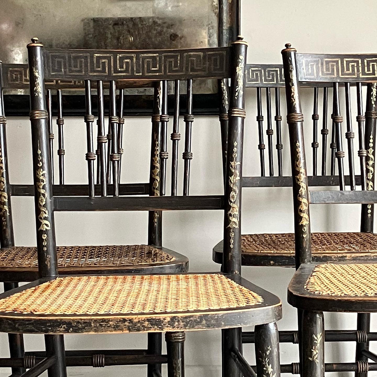 A Set of Four Regency Painted Chairs