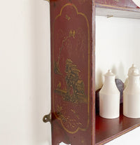 19th Century Red Lacquer Shelves