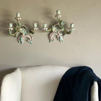 19th Century Porcelain Wall Sconces by Meissen