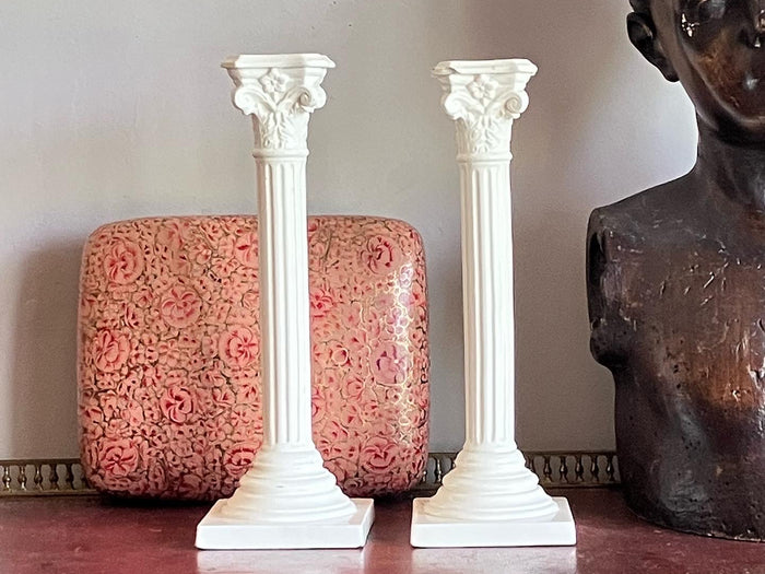 Creamware candlesticks