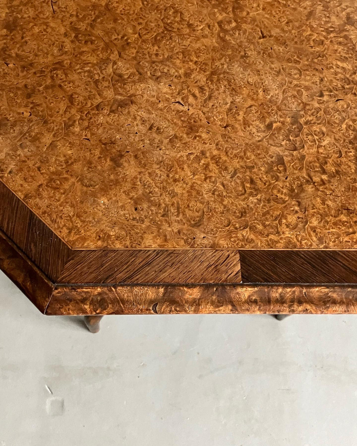 A Late 19th Century Burr Yew Wood and Rosewood Occasional Table