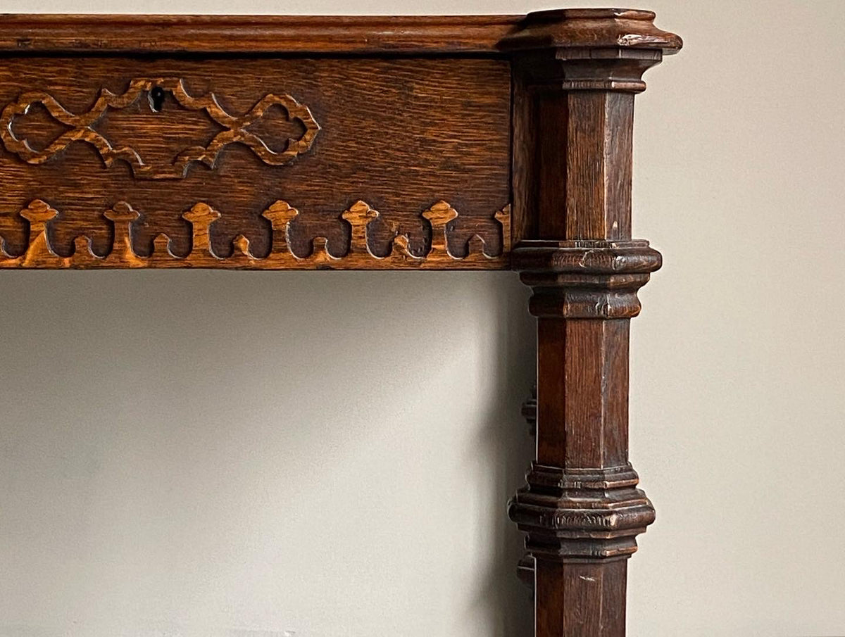 Late 19th Century Gothic Revival Oak Desk