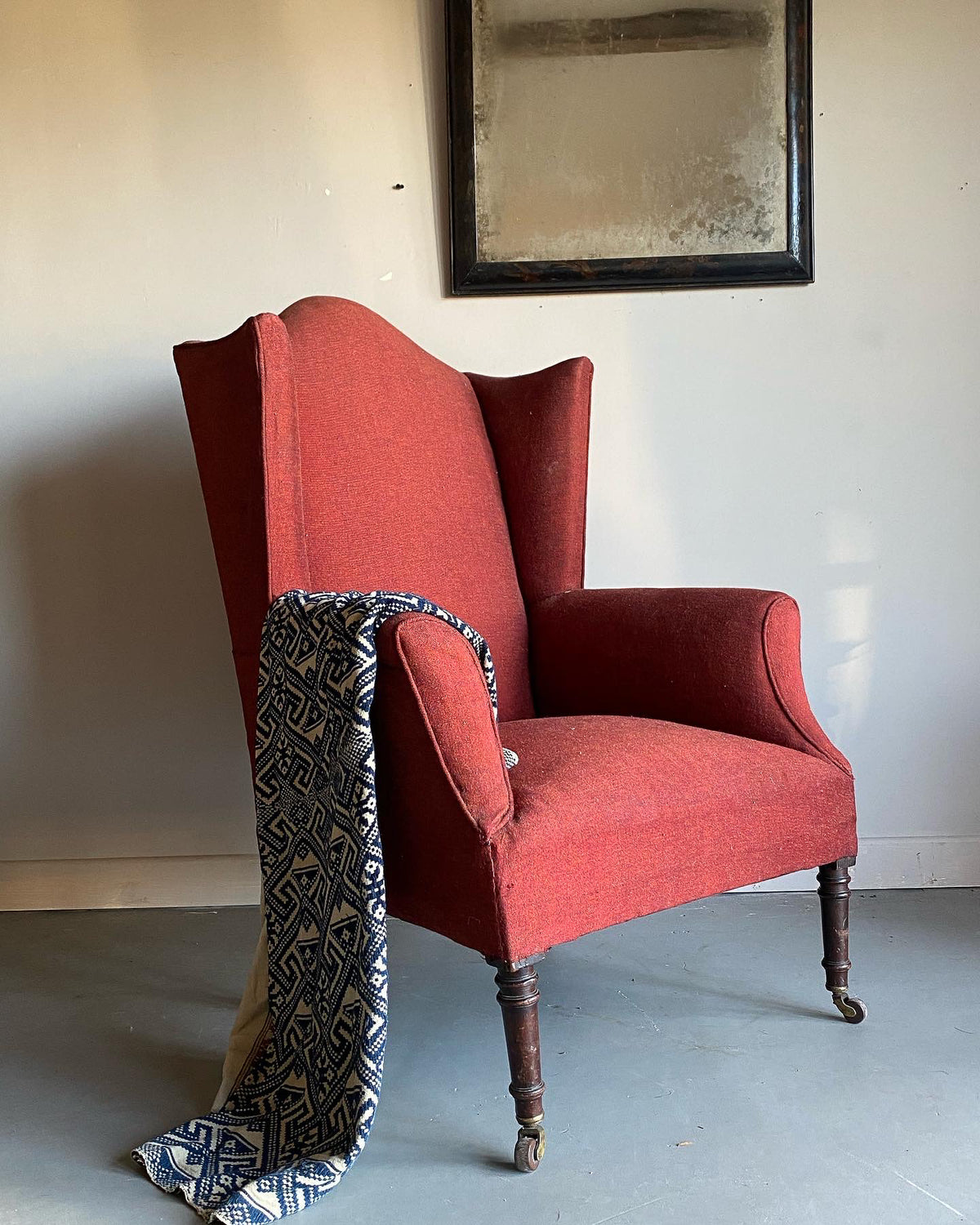 Mid 19th Century Wingback Armchair