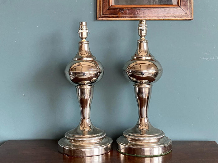 Early 20th Century Nickel Plated Lamps