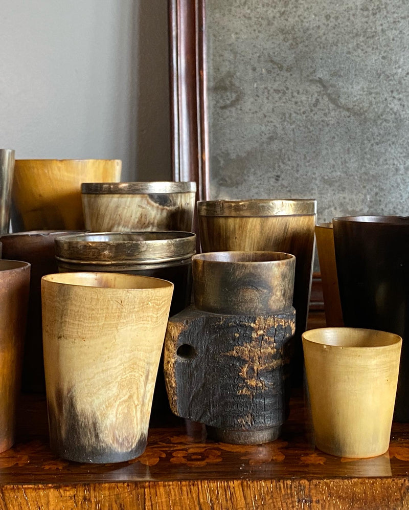 Large Collection of 19th Century Horn Beakers