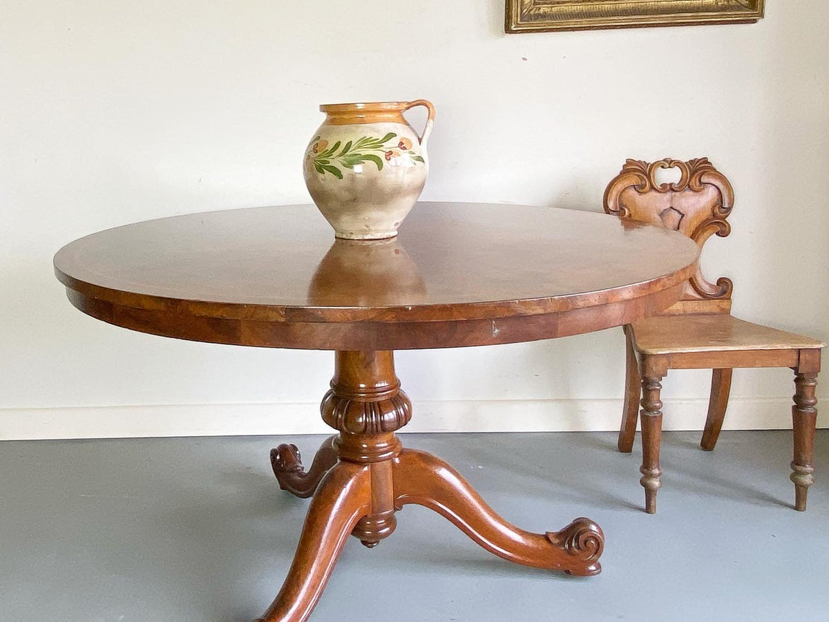 19th Century Burr Walnut and Mahogany Table