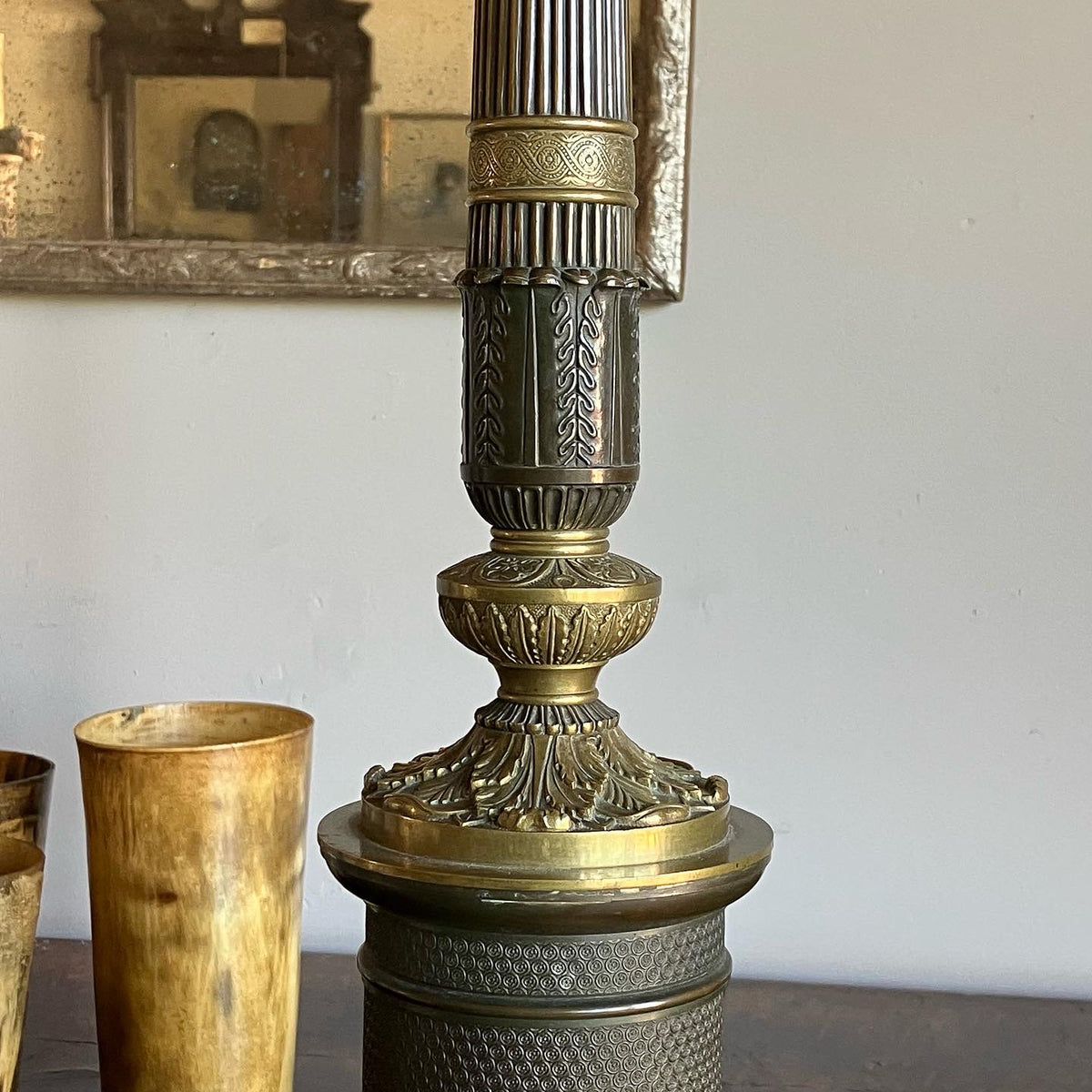 19th Century Empire Gilt Bronze Lamp