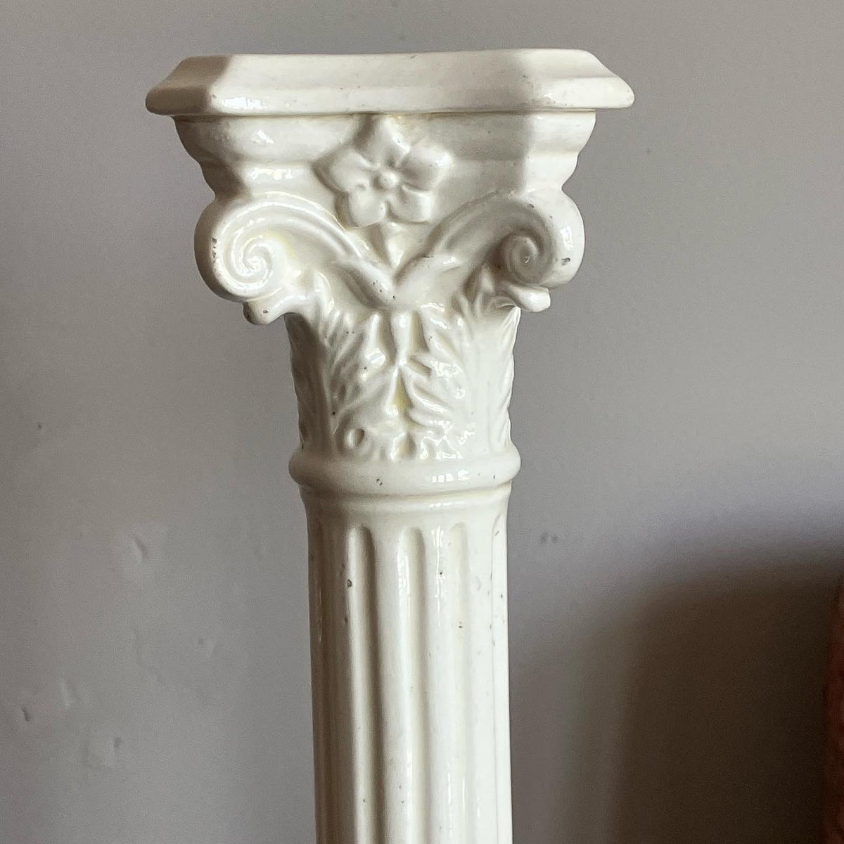 Creamware candlesticks