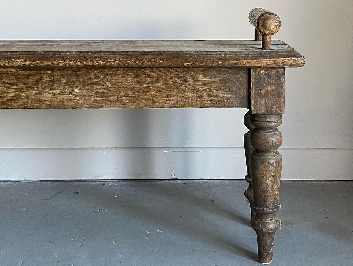 Late Regency Oak Hall Bench